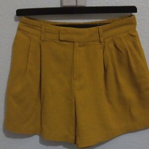 Mustard Yellow Women's Shorts Linen Size 8